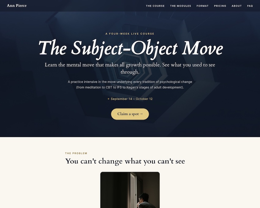 The Subject-Object Move course